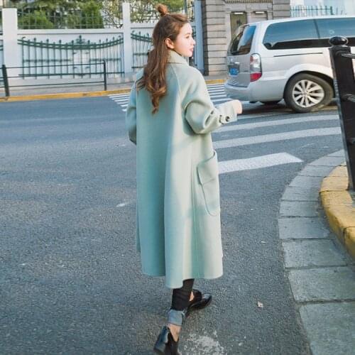 European Elegant Woolen Coat Women New Arriival Autumn Long Sleeve Trench Coat Female Outwear manteau femme LX1937