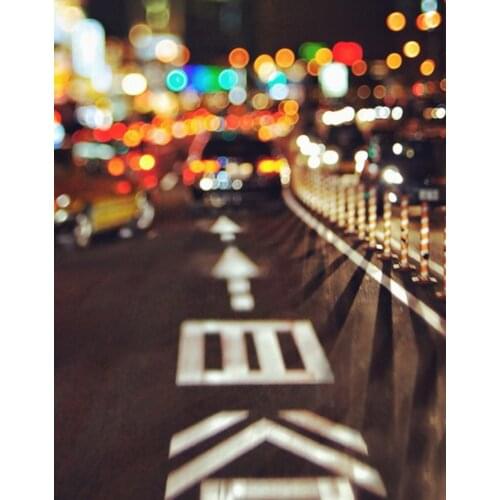 Night Road View Photography Backdrops Photo Props Studio Background 5x7ft