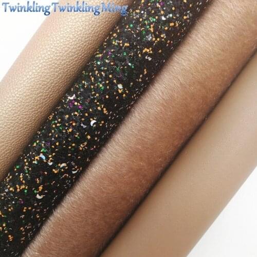 Mixed Colors Glitter Fabric, Litchi Synthetic Leather Fabric Sheets, Fur Fabric For Bow A4 21x29CM Twinkling Ming XM679