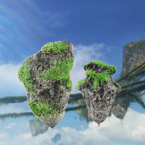 Hot Sale 2 Sizes Resin Aquarium Flying Stone Decoration Fish Tank Ornament Floating Rock Decorative Aquarium Background