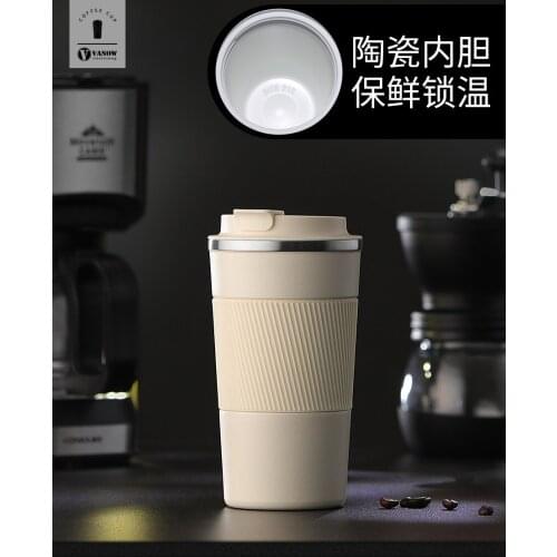 Coffee Cup Vacuum Cup Ceramic Inner Pot Portable Student Minimalist Large Capacity Accompanying Water Cup