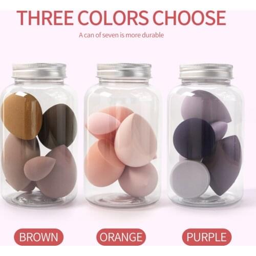Beauty Makeup Sponge Eggs Foundation BB Cream Powder Makeup Tank Wet or Dry Use Puff Sponges 7PCS Professional Maquillaje Tools