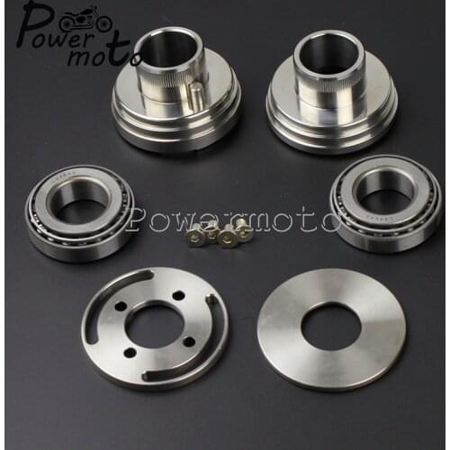 Chrome Motorcycle Fork Neck Cup kit With Internal Stop Fits 1.0" Billet Triple Tree For Harley Wide Glide Springer Chopper