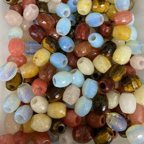 Natural Stone Large Hole Beads 15x17mm Pupa-shaped Semi-precious Stone Pendant DIY Handmade Necklace Pendant Jewelry Pendant