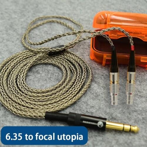 Xlr 2.5 3.5 4.4 mm HIFI 7N Silver Plated Headphones Replacement Cable Upgrade Cabl for Focal Utopia ELEAR Headphones Earphone
