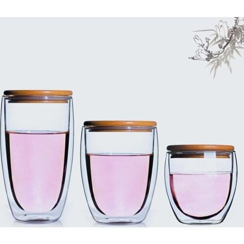 Customized high borosilicate double layer glass, transparent and creative egg shaped insulation Cup, heat resistant cup