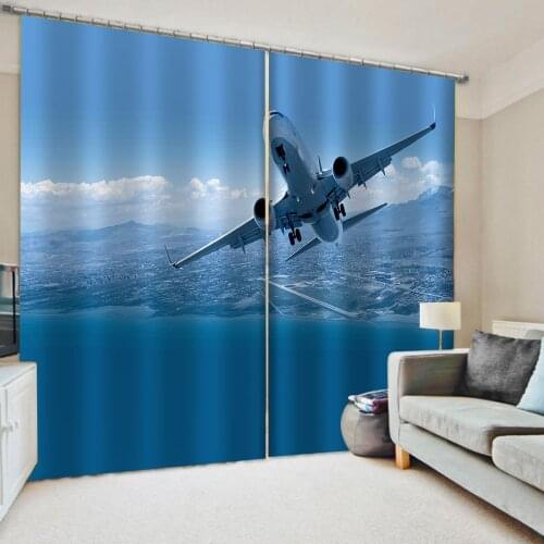 Luxury Blackout 3D Window Curtains For Living Room Bedroom Custom blue sky fly curtains 3d stereoscopic curtains