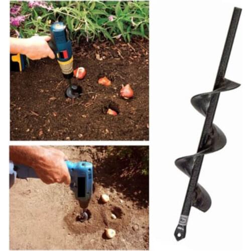 Garden Auger Spiral Drill Bit Roto Flower Planter Bulb HEX Shaft Drill Auger Yard Gardening Bedding Planting Hole Digger Tool