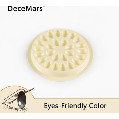 Warm yellow 50/100pcs disposable Eyelash glue holder Pallet Eyelash Extension glue pads stand on plastic glue holder for eyelash