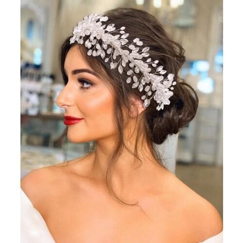 HP314 Shiny Silver Metal Crystal Rhinestone Wedding Hair Accessories Crown Bride Headwear Girl Party Prom Hair Ornaments Tiara