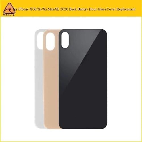 10Pcs Big Hole Back Glass Replacement For iPhone X/Xs/Xr/Xs Max SE 2020 Battery Rear Door Housing Glass Cover Repair Parts