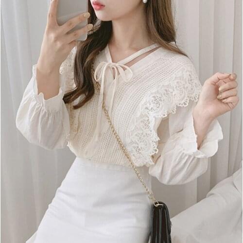 2021 Spring Blusas Mujer De Moda White Tops Women Tops and Blouses Feminina Dames Blouses Korean Style Office Lady Shirts Chic