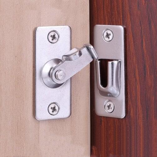 1PCS Stainless Steel 90 Degree Door Clasp Metal Hook Locks Right Angle Flip Latch for Door Window Furniture Hardware Accessories