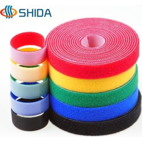 10mm Width 5 meters/Roll Ultrathin Colorful Magic Nylon Cable Ties Hook and Loop Fastening Tapes for Wire Management