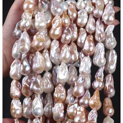14-19mm Natural Colorful Mixed White Pink Purple Irregular Baroque Freshwater Pearl Bead Strand For DIY Making