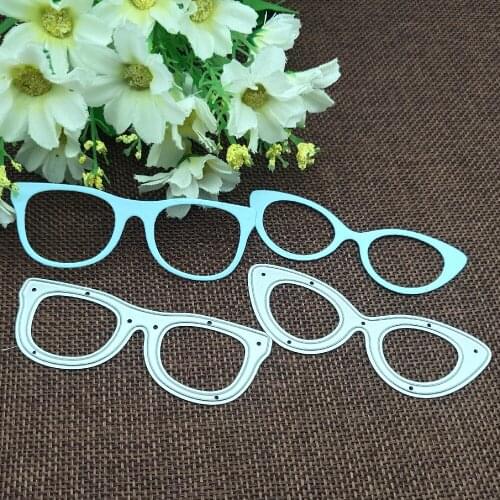 2pcs glasses frames Metal stencil mold Cutting Dies decoration scrapbook die cuts Album Paper Craft Embossing DIY Card Crafts