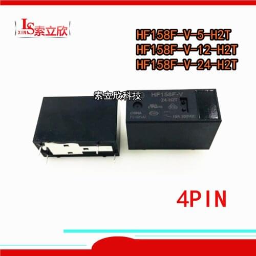 5PCS New Relay HF158F-V-5-H2T HF158F-V-12-H2T HF158F-V-24-H2T HF158F-V 12-H2T HF158F V 24 H2T 4PIN 10A 300VDC 5V 9V 12V 24V