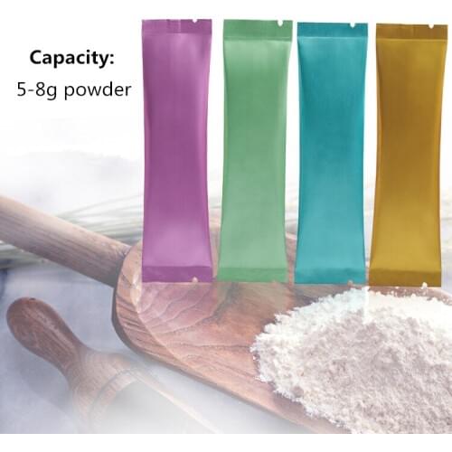 500pcs 30x120mm Small Color Aluminum Foil Open Top Bag Coffee Fruit Powder Trial Packaging Bag Heat Sealing Bags