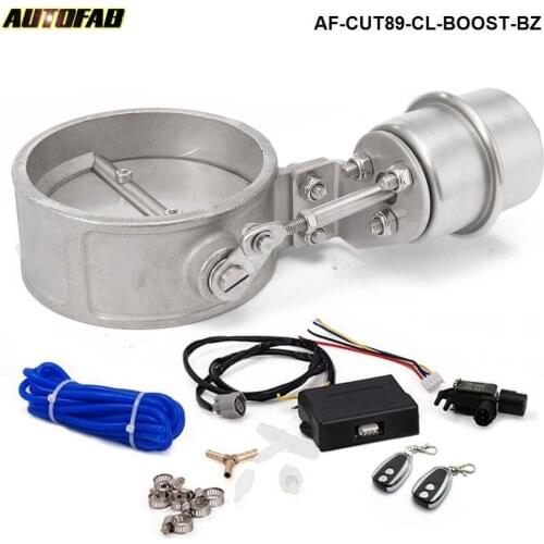 89mm Pipe Close Exhaust Control Valve With Boost Actuator Cutout With Wireless Remote Controller AF-CUT89-CL-BOOST-BZ