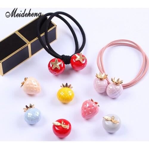 Acrylic Fruits Apple Strawberry Creamy beads for Jewelry Making Single Hole Bracelet Pendant Necklace Hairdress Accessory