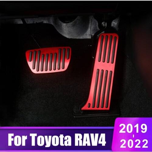 Aluminum alloy Car Foot Pedal Fuel Accelerator Pedal Brake Pedal Cover Non Slip Pad For Toyota RAV4 2019 2020 XA50 Accessories