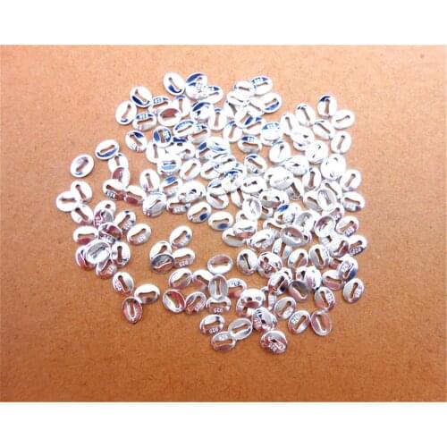 Free 500Pcs A Lot 925 Sterling Silver Findings Italy Italian Silver S925 Oval Hallmark 925 Tag FY-21