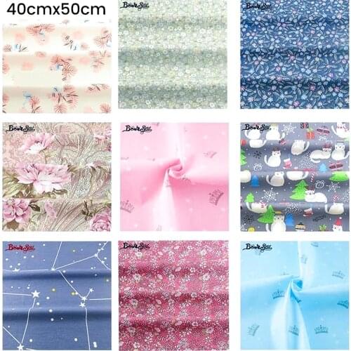 Booksew 100% Cotton Twill Fabric Meter Floral Pattern Coth Quilting Fabric Tecido Telas De Algodon Para Patchwork Sewing 40x50cm