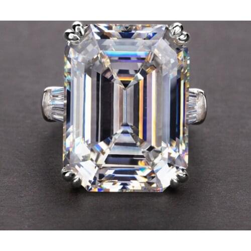 CAOSHI Fashion Simple Solitaire Big Rectangle Zirconia Rings for Women Luxury Inlaid White&Pink CZ Stone Wedding Party Jewelry