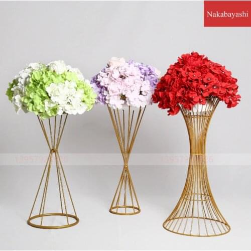 70/60CM/50CM Flower Vases Gold/ White Flower Stands Metal Road Lead Wedding Centerpiece Flowers Rack For Event Party Decoration