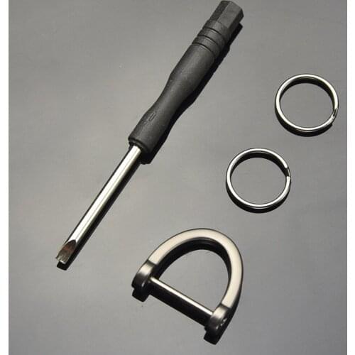 DIY Keychain Accessories Gun Color Metal Horseshoe Buckle Small Circle Screwdriver Set Car Key Hanging Buckle