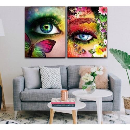 DIY colorings pictures by numbers with An eye makeup picture drawing Relief painting by numbers framed Home
