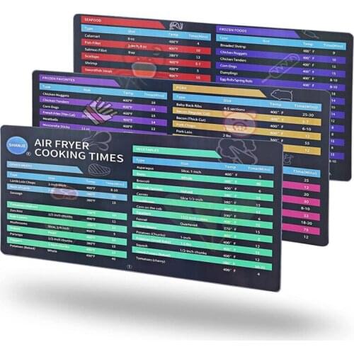 Air Fryer Magnetic Cheat Sheet, Magnetic Recipes, Air Fryer Kitchen Cooking Accessories and Quick Frying Reference Guide