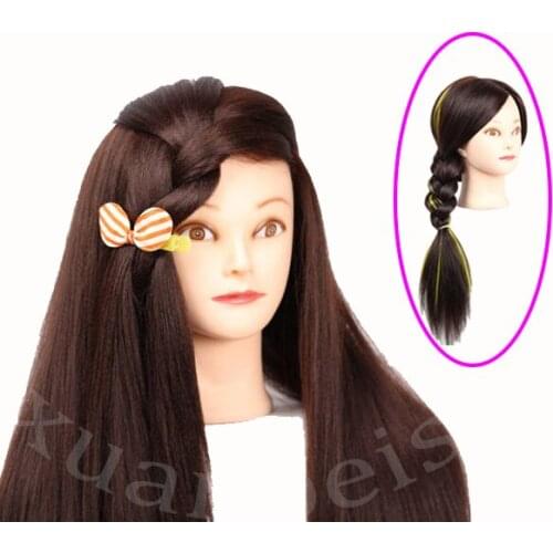 60CM Long Thick Synthetic Hair Mannequin Head Nice Maniquies Women Professional Dummy Training Mannequin Head For Hairdressers