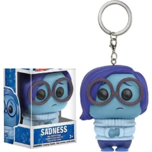 Pocket Inside Out Sadness Keychain 4cm Collection Toys for Children Christmas Gift with Original Box