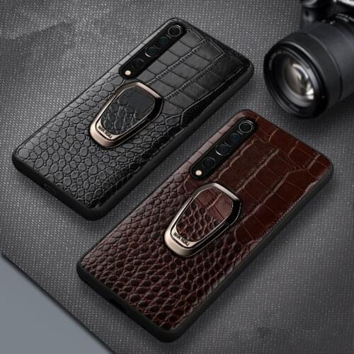 For Xiaomi Mi 10 Pro Case Holder Magnetic Xiaomi Mi 10 Global Back Cover Luxury Brown Coffe Vintage Xiaomi Mi 10 Leather Case