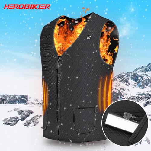 HEROBIKER Motorcycle Jacket USB Infrared Electric Heating Keep Warm Vest Waistcoat Thermal Clothing Winter Riding Jacket