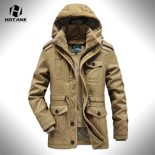 Jacket Men Winter Brand Fur Collar Hooded Cotton-Padded Parkas Jackets Men Thick Warm Wool Liner Coats Outdoor Military Overcoat