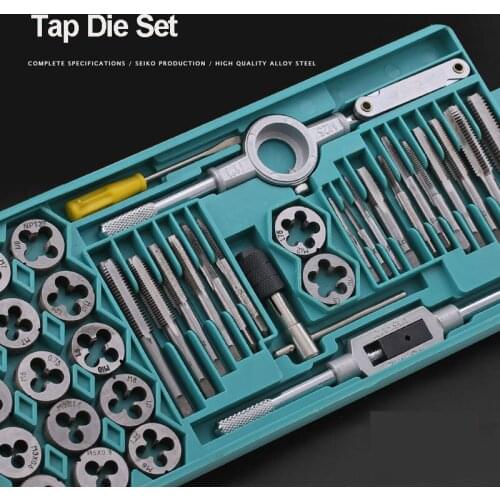 Tap Die Set Hardware Tool Hand Tap Wrench Die Wrench Metric Wire Tap Combination Set Alloy Steel