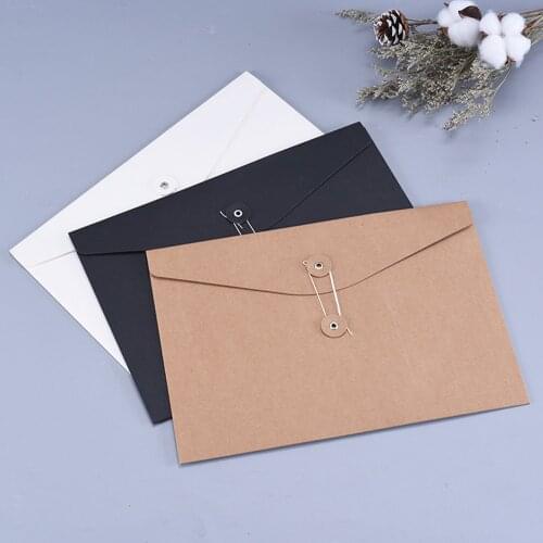 20PCS A4 Line Buckle Classica File Bag Briefcase Information Folder Corporate Business Storage Envelope Packaging Gift bag