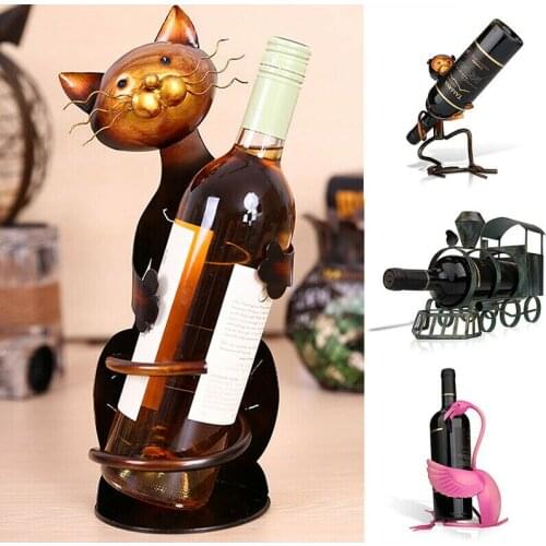 Interior decoration Crafts cool shaped wine holder Wine shelf Metal sculpture Practical sculpture Home decoration