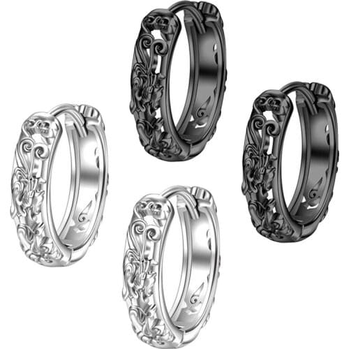 Pixiu Ear Buckle silver-plated Earrings mens New Trend Single Earrings Female Trend Personality Ethnic Style mens Earrings