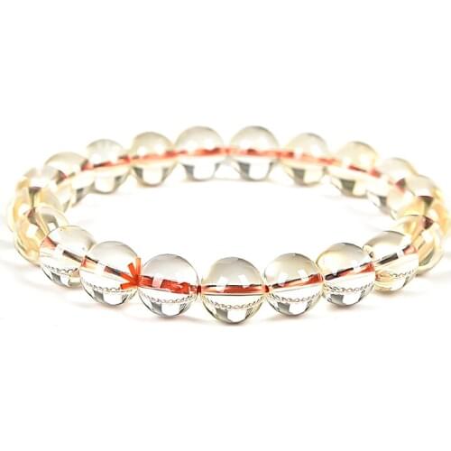 Transparent Crystal Size For 9mm Natural Topaz Making Design Handmade Fashion jewelry Bracelet 7.5inch H186