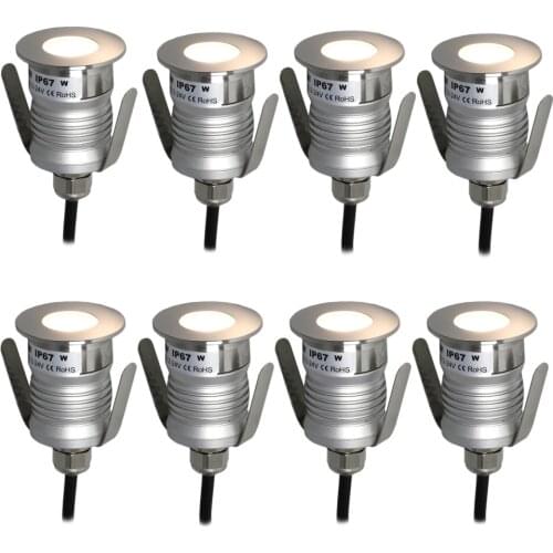 1W LED Recessed Underground Lamp Deck Light IP67 Waterproof Floor Inground Light Garden Square Path Buried Yard Light 12V-24V
