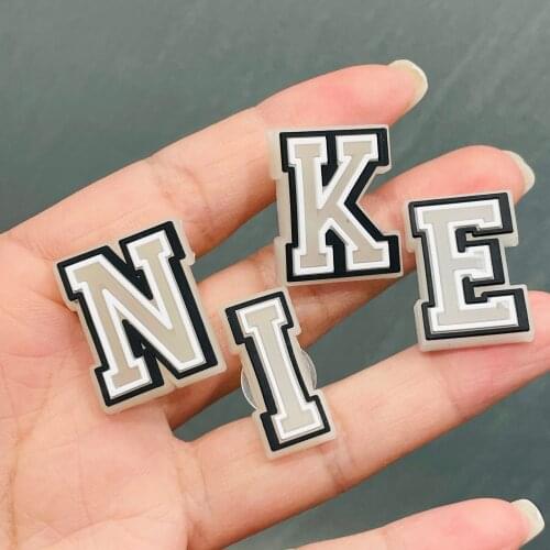 1pcs 26 English Letters A-Z Luminous PVC Shoe Charms Fluorescence Glowing Shoe Accessories Free Combination Kids Adult Croc Jibz