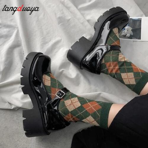 Lolita Platform Small leather shoes women models Mary Jane shoes womens Japanese high heels platform shoes women Jk Uniform