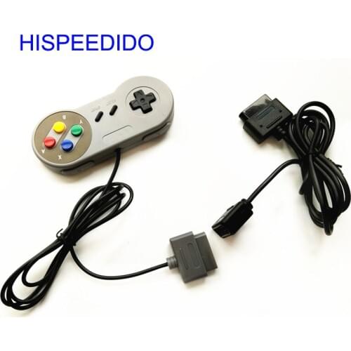 HISPEEDIDO 1.8m Extension Cable Cord + Controller Joypad For Super Nintendo For SNES Console