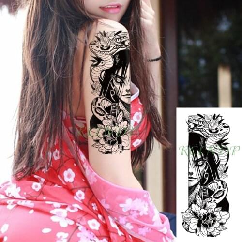 Waterproof Temporary Tattoo Sticker Japanese cartoon Amine Orochimaru snake flower Fake Tatto Flash Tatoo for Girl Women Men