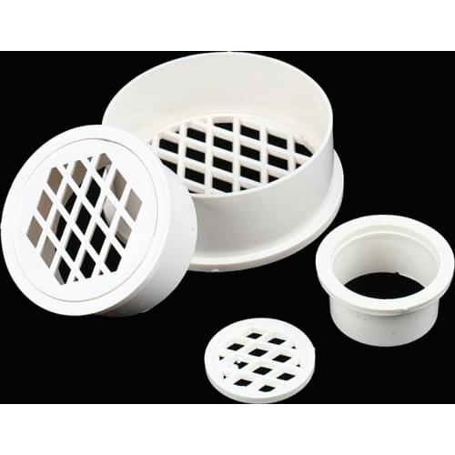 Insert Type Simple Floor Drain PVC 50-160 Round Pipe End Cap Filter Net Air Vent Cover For Garden Balcony Roof Drainage Fittings