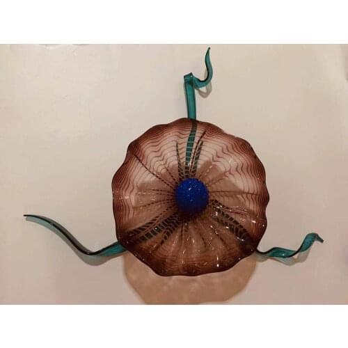 Mouth Blown Murano Glass Plates Hanging Craft Home Goods Wall Art Murano Art Glass Wall Lights with LED Bulbs