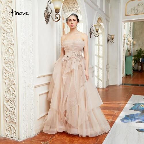 Finove Prom Dress 2020 In Women' Dresses Elegant A Line Tiered Evening Dresses Long Vestido De Fiesta